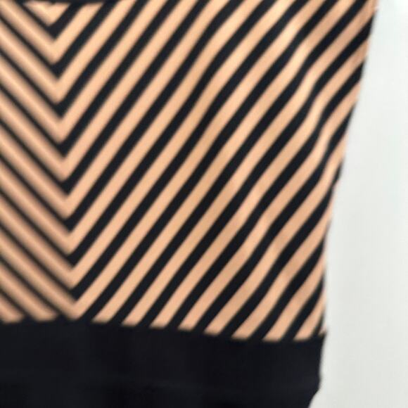 Spense Black Brown Chevron Boat Neck Sheath Work Career Dress 10 M Medium - Picture 4 of 8